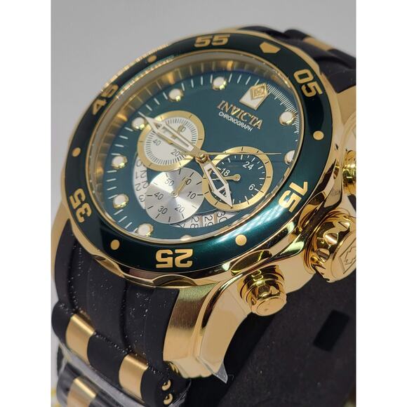 Invicta Pro Diver Chronograph Green Dial Two Tone Men's Watch 28724